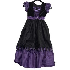 Kids Girls Black  Purple Costume Dress Halloween Cosplay