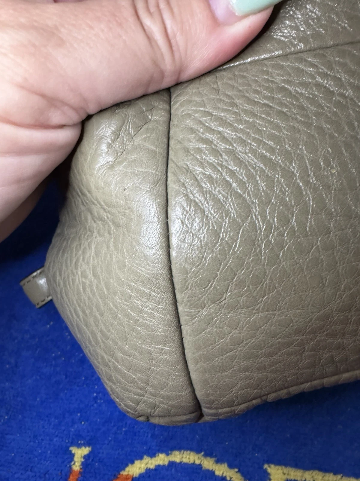 Borsa a tracolla Coach Phoebe verde grigio pelle ciottolata 3 scomparti G1481 26224