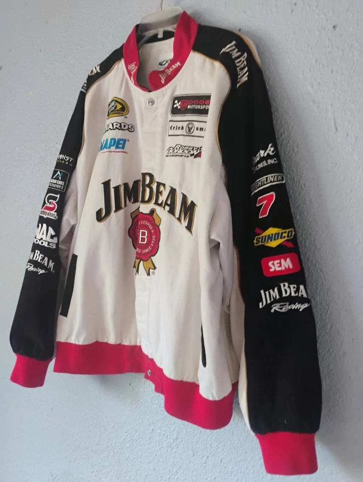 Chaqueta de Carreras Ford Robby Gordon Jim Beam De Colección Nascar XXL Rara Años 90 Años 2000 Y2K Foto 3 de 4