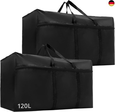 QWORK  2 Stück 120L Aufbewahrungstasche mit Reißverschlüssen, wasserdichte Tra