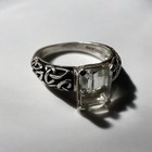 Solvar of Dublin 1 Carat Light Green Emerald Sterling Silver Ireland Ring Size 6 — photo 4