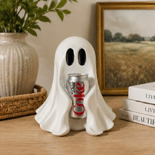 New COCA-COLA Ghost Figurine Holding Diet Coke Can Halloween No drinks US