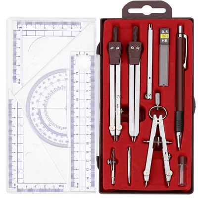 Compass Geometry Tool, 13PCS Compass and Protractors Set Math Geometry Drawin...