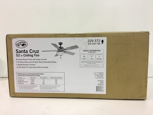Indoor Brushed Nickel Ceiling Fan 