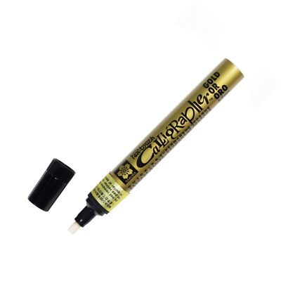 XPFK-C-51 Sakura Pen-Touch Calligrapher Marker, Medium 5.0mm, Gold, 1 Each