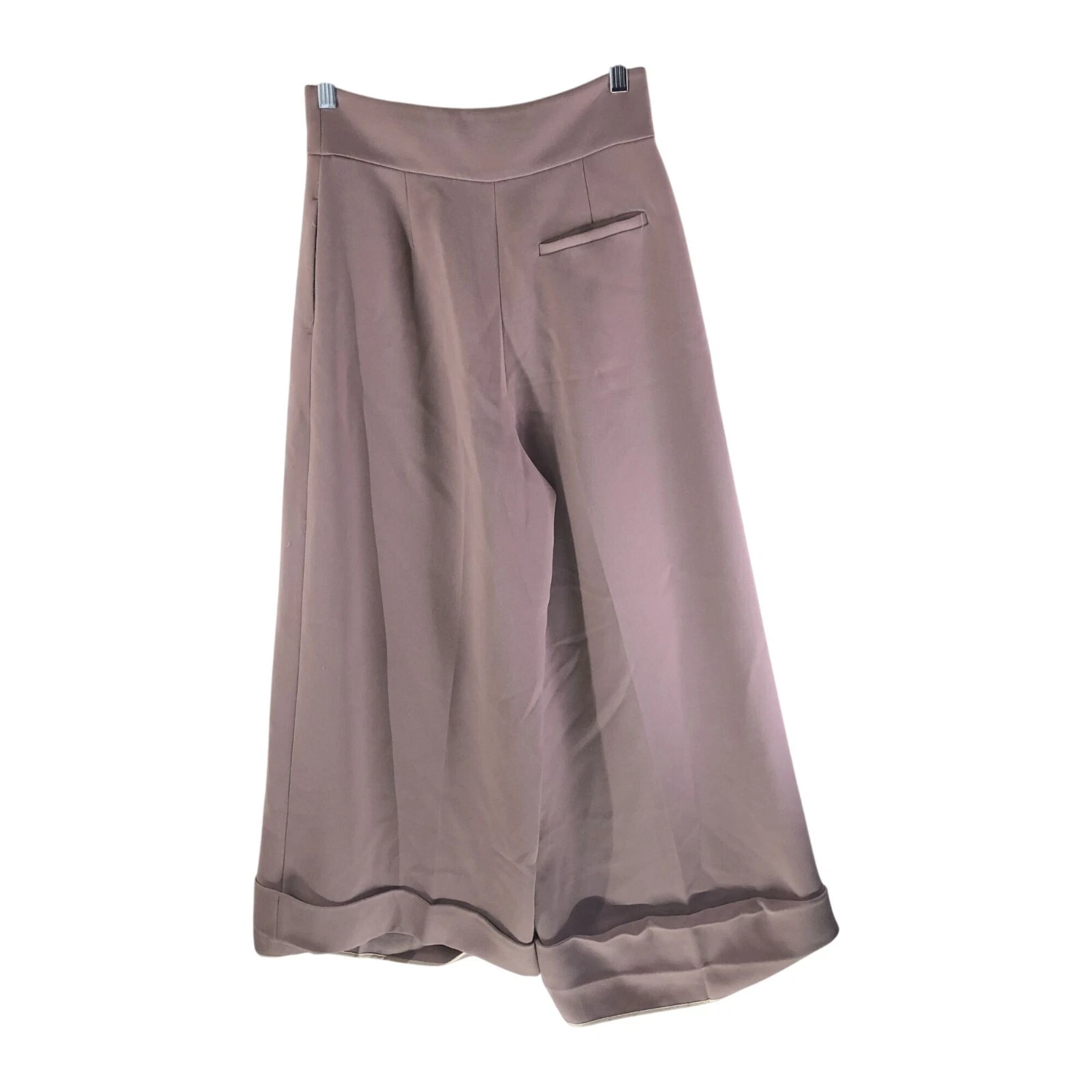 Pantalone donna Kate Spade gamba larga vita alta beige 4