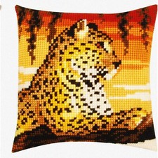 Leopard Stitchery Pillow Kit - DIY Cross Stitch Embroidery Set with Pattern, 100