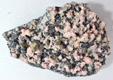 RHODOCROSITE, CHALCOPYRITE, SPHALERITE ON QUARTZ, Cavnic Mine,Maramures, Romania