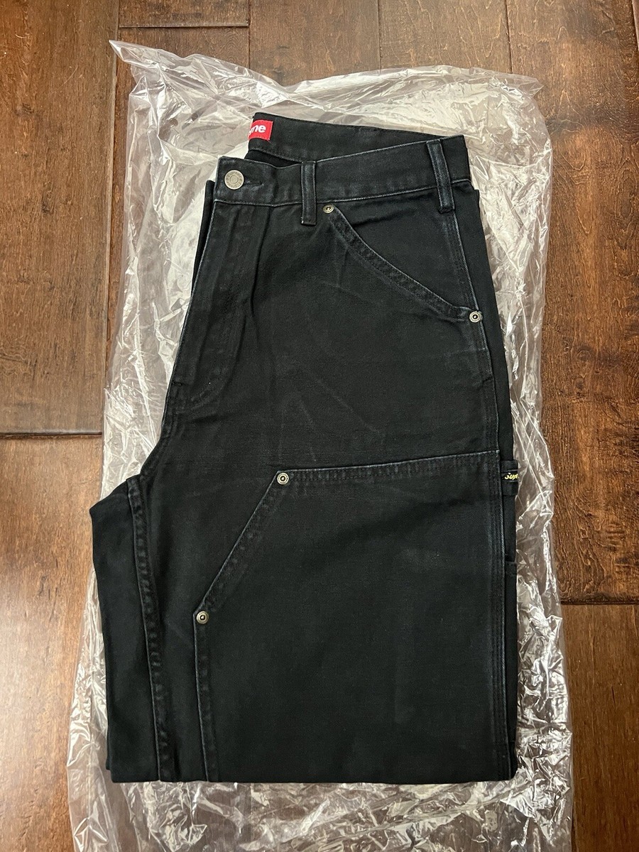 Supreme FW24 Cotton Canvas Double Knee Painter Pant Black Supreme FW24 Cotton Canvas Double Knee Painter Pant Black