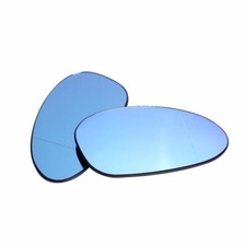 Pair Blue Heated Wing Mirror Glass For BMW E90 E91 2005-08 E87 E88 04-09 E85 Z4