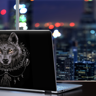 Skin Universel Pour PC Portable 13 Pouces - Motif Wolf Dreamcatcher, Vinyle, Marque Itsaskin