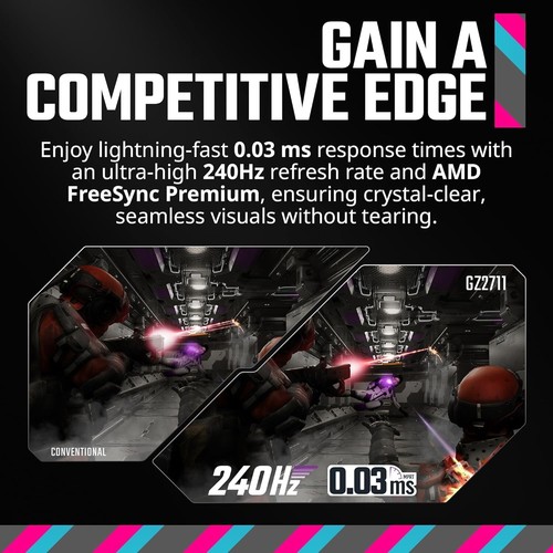 Cooler Master Tempest GZ2711 27” OLED 2K 240Hz QHD 2560 x 1440 Monitor FreeSync - Picture 2 of 6