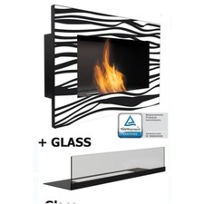 Biocamino mod.Zebralino bianco /nero bruciatore 0.5lit inox camino stufa casa ar
