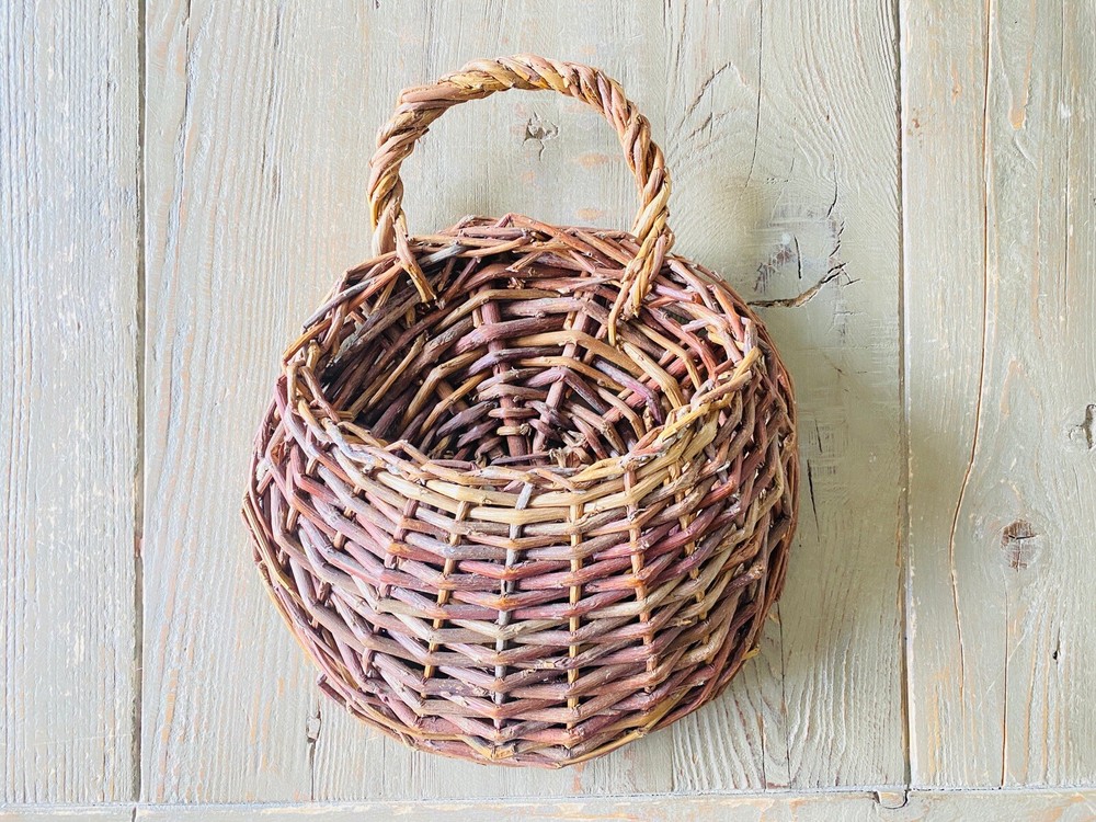Handmade Wicker Woven Rattan Wall Hanging Flower Plant Basket Storage Basket
