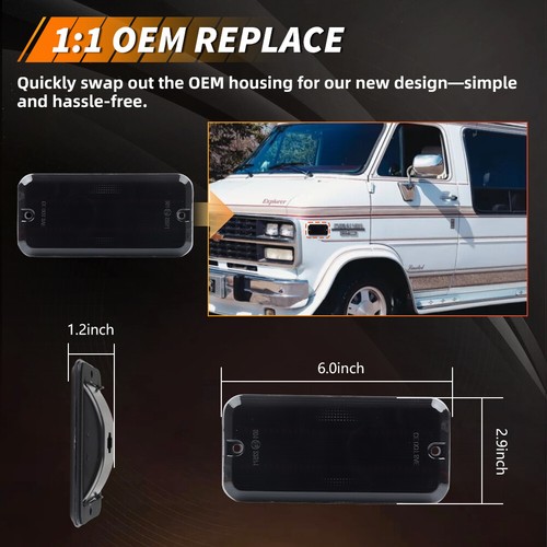 LED Side Marker Light Lamp For 85-95 Chevy G10 G20 GMC G1500 G2500 Van P30 P3500 - Picture 6 of 7