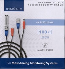 Insignia 100' 4K Ultra HD Premium Video Power cable Analog Cable CCTV Camera