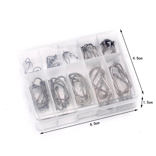 100PCS/SET Octopus Beak Suicide Fishing Hooks Chemically Sharpened Tackle 3-12# - Picture 11 of 11