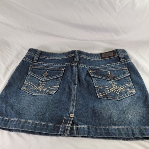 Women's Size 8 EARL JEAN Blue Jean Skirt Stretch Flap Pockets - Picture 8 of 11