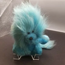 Vtg 80s Dan Brechner Blue Lion 5" Plush Stuffed Animal Toy Prize Carnival 