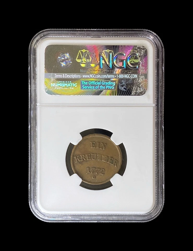 GERMANY. 1772, 1 Kreuzer, G - NGC VF30 - Top Pop 🥇 Furstenberg-Stuhlingen - Image 4 of 4