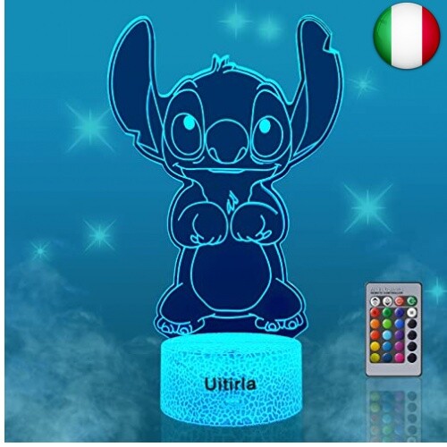 Stitch 3D Illusion lampada, Stitch 3D Night Light, Stitch Toys for Boys, Gadget
