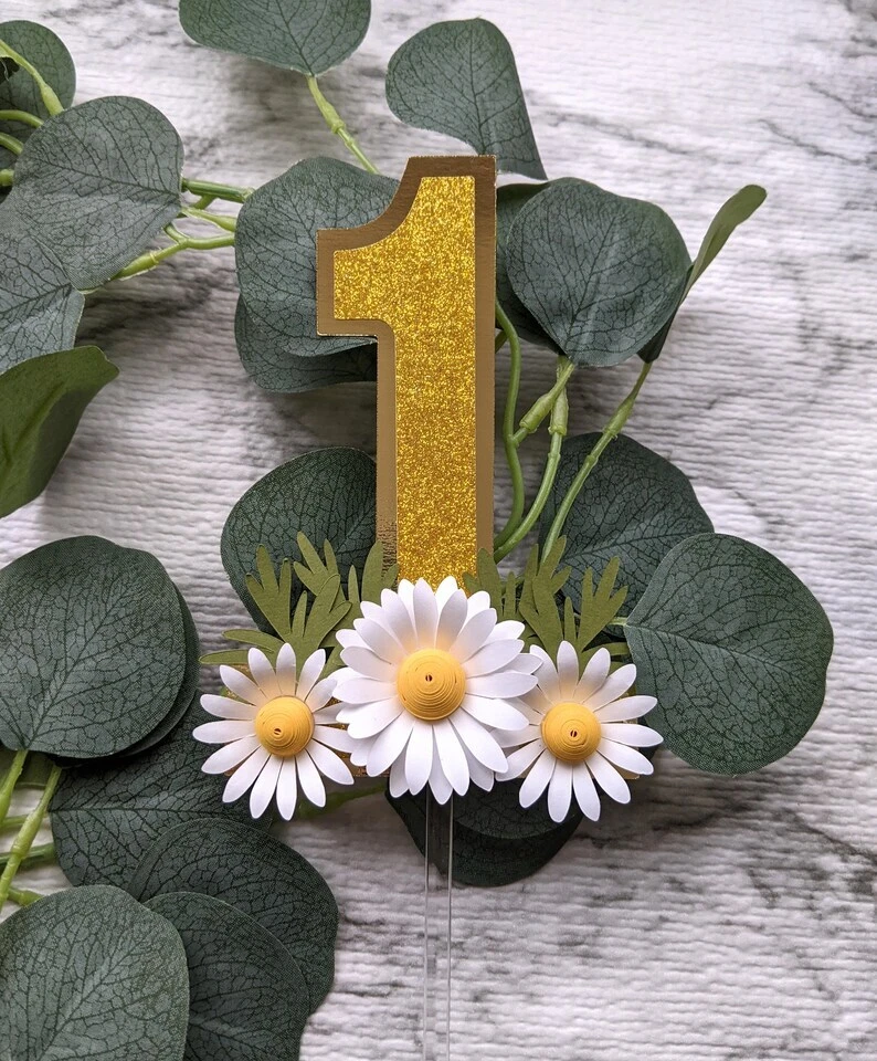 Daisy Banner, Daisy Garland, Daisy Highchair First Banner, First Birthday Banner - Image 2 of 4