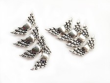 10 Silver Plated Beads AAA Metal Spacers Angel Wings 12 mm x 6 mm 9 beads  s2 
