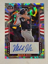 MALCOLM MOORE Rangers 2024 USA Baseball Stars & Stripes Cracked Ice AUTO # 1/25