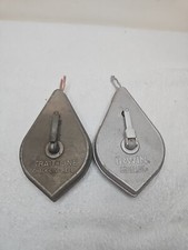 Vintage Irwin Straight-Line Chalk Line Reel & Plumb Bob Metal  LOT 