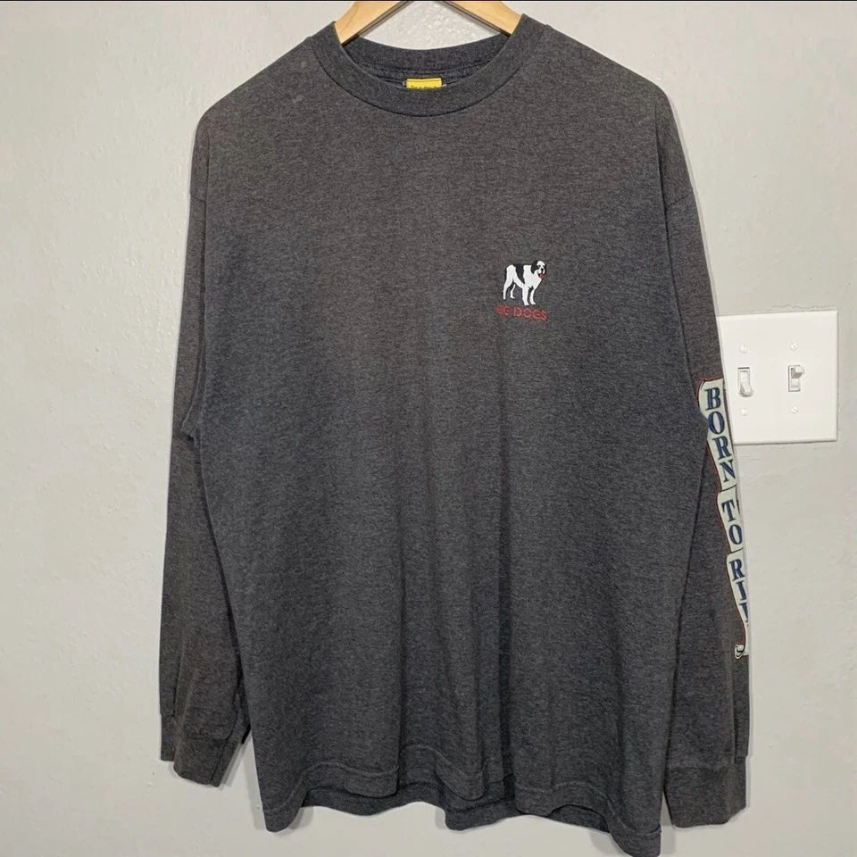 Винтажный мотоцикл 2000-х Big Dogs Born to Ride серый с длинным рукавом размер XL - Изображение 3 из 4