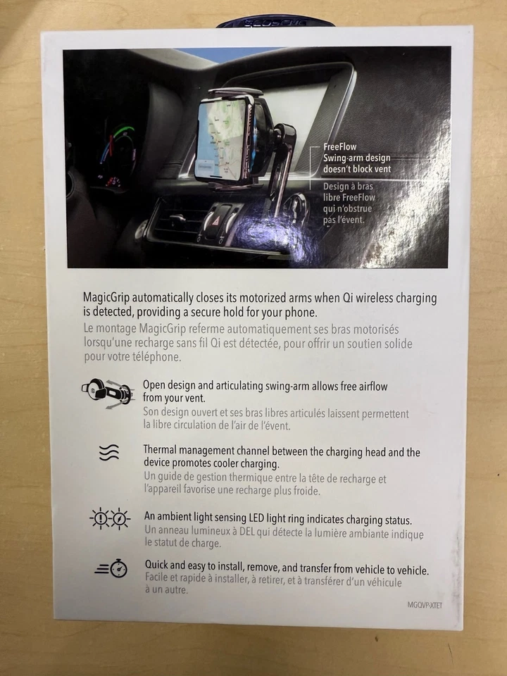 Scosche MagicGrip Auto Grip Wireless Vent Charging Mount Qi Charging - Black - Image 4 of 4