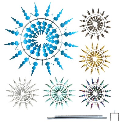 Wind Spinner Kinetic Metal Windmill 3D Wind Powered Kinetic Sculpture