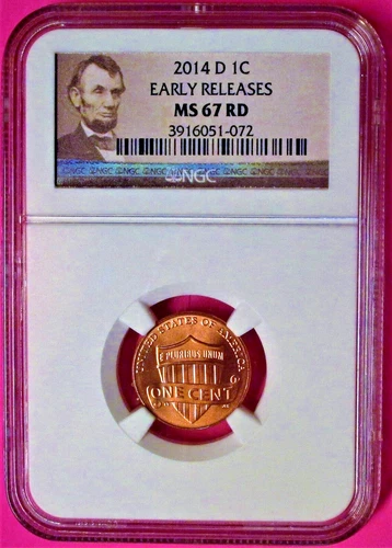 2014 D NGC MS 67 RD LINCOLN SHIELD CENT! NICE HIGH GRADE! EARLY RELEASES!