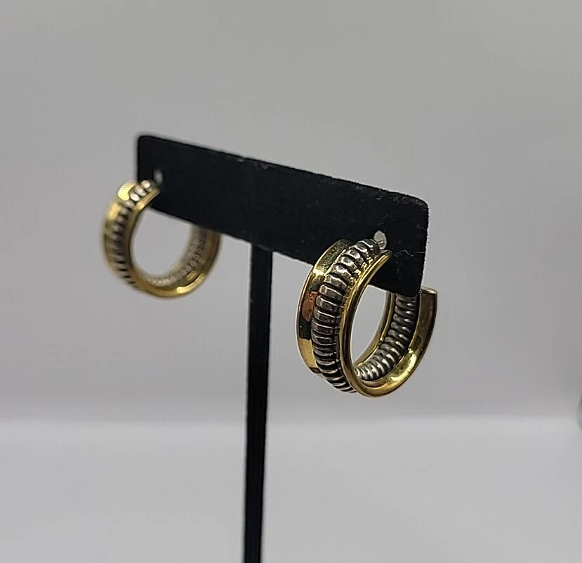 Pendientes de aro de cuerda Silpada de latón de plata de ley Foto 3 de 4