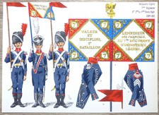 Rigo : Le Plumet, planche 115 : Infanterie Légère 7e Régt 1er 2e & 3e Porte-Aigl