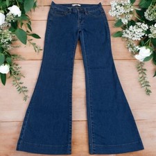 Free People Flare Stretch Jeans Retro Country Cowgirl Rodeo Size 24