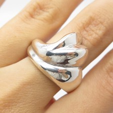 925 Sterling Silver Vintage Mexico Ribbed Ring Size 7.25