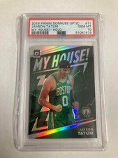 Jayson Tatum 2019-20 Donruss Optic My House! Holo #11 Boston Celtics PSA 10 card