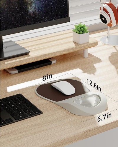Laborio Ergonomic Mouse Pad with Wrist Rest, Gel Wrist Rest Pain Relief Mousepad - Picture 3 of 7
