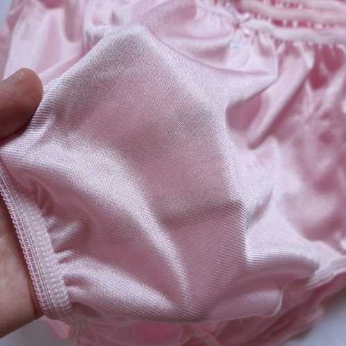 6 Pink Nylon Plus Underwear Granny Panties Silky Light Soft Briefs Waist 40"-45" - Picture 6 of 11