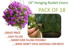 18 Pack of Hanging Basket Liners (14 inch) - Best Value - Easy and Reliable