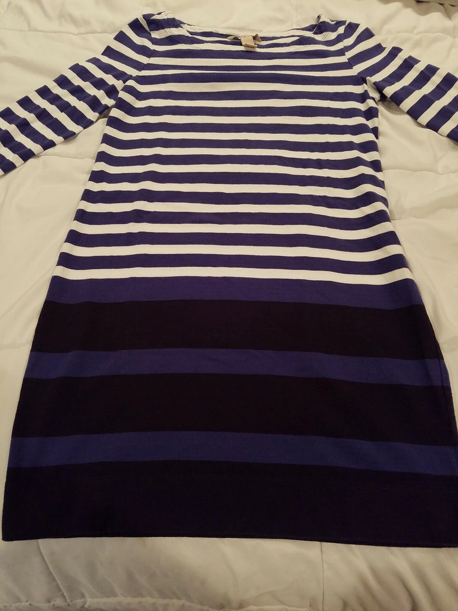 Banana republic black and white striped dress cheap