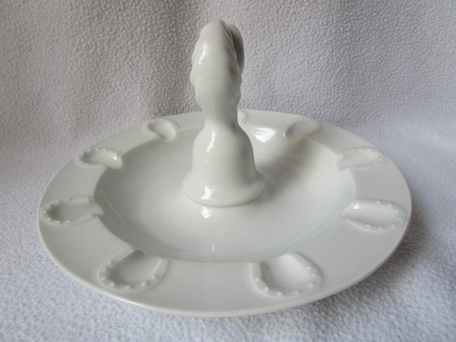 Haviland Limoges ausgefallener Aschenbecher Pferdekopf Hufeisen weiß Porzellan - Picture 9 of 9