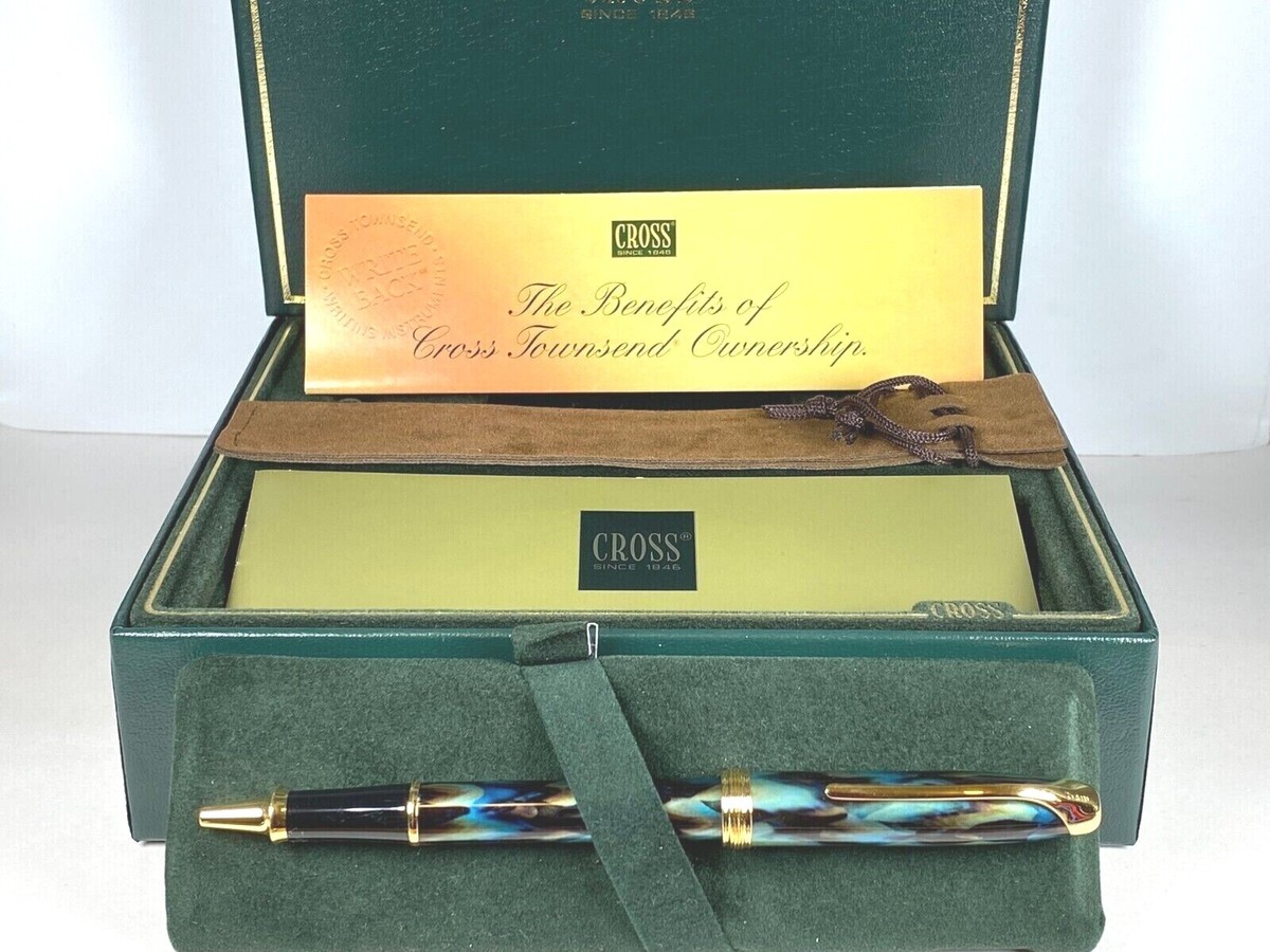 CROSS PINNACLE PEACOCK BLUE SP ROLLERBALL PEN W/ 22K GOLD