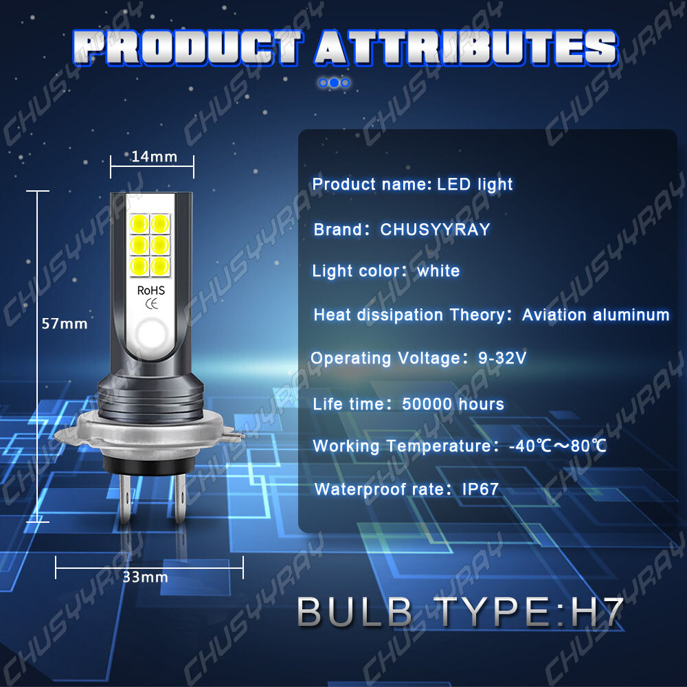 Top Auto Accessory H7/H9 LED Headlight Bulbs For Suzuki GSXR 600 750 2006-2019 – High Power HID Style
