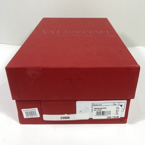Valentino Garavani VLOGO Signature Metallic Silver Leather Ballet Flats 36.5 NEW - Picture 21 of 21