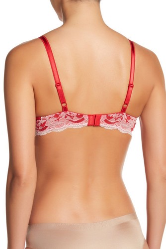 NWT WACOAL 851256 "Lace Affair" Soft Cup Balconette lace Bra, Red / White, 32C - Picture 6 of 6