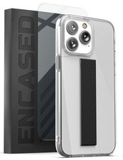 Funda iPhone 14 Pro Max con Correa Transparente Trasera Soporte de Mano Lazo Estuche para Teléfono