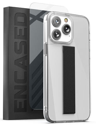 iPhone 14 Pro Max Case with Strap Clear-Back Hand Holder Loop Phone Case