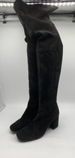 Kanna over knee thigh boots UK 5 VGC block heels black suede classic smart